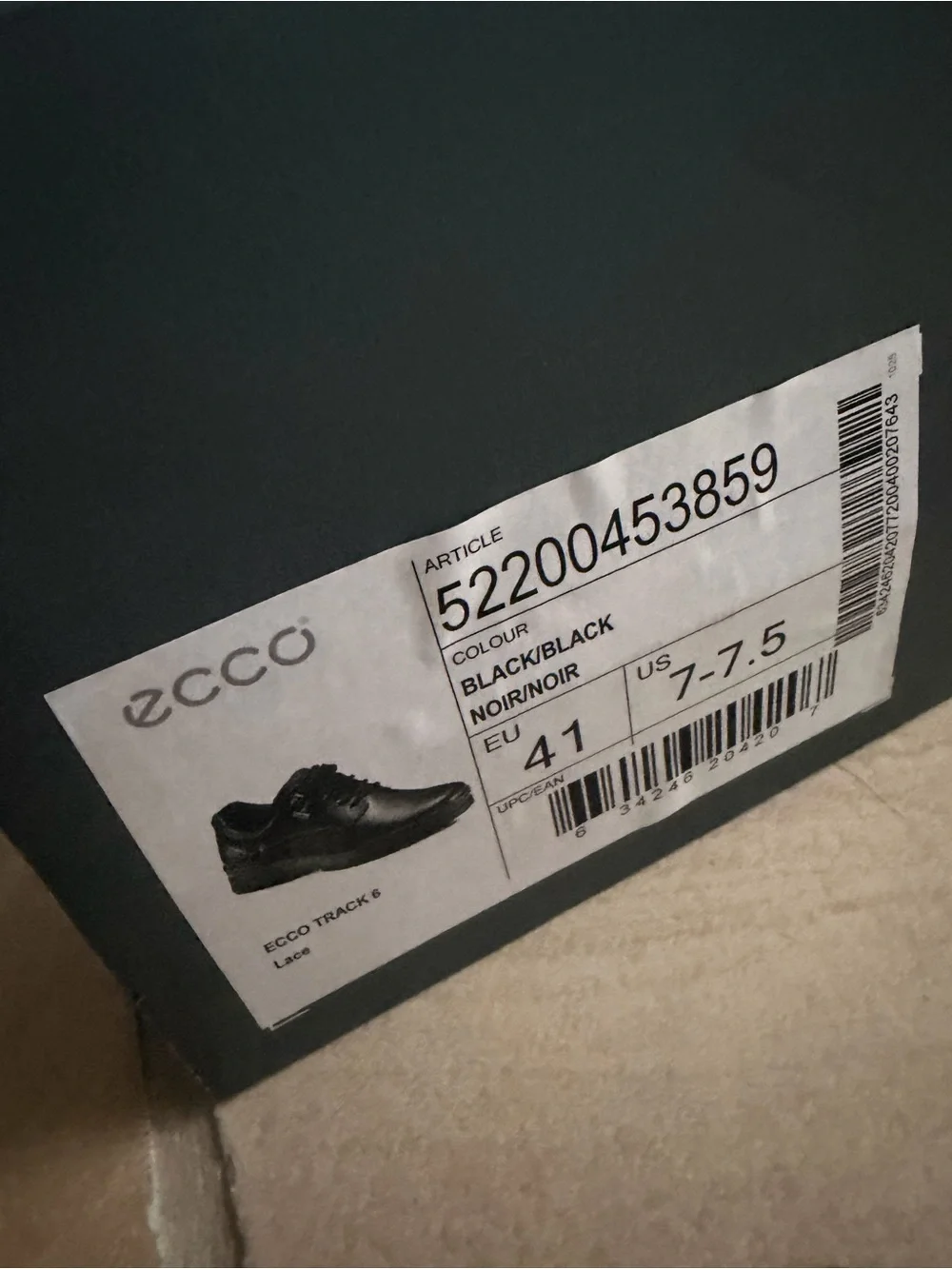 Ecco Men's Black Lace-Up Derby Shoes